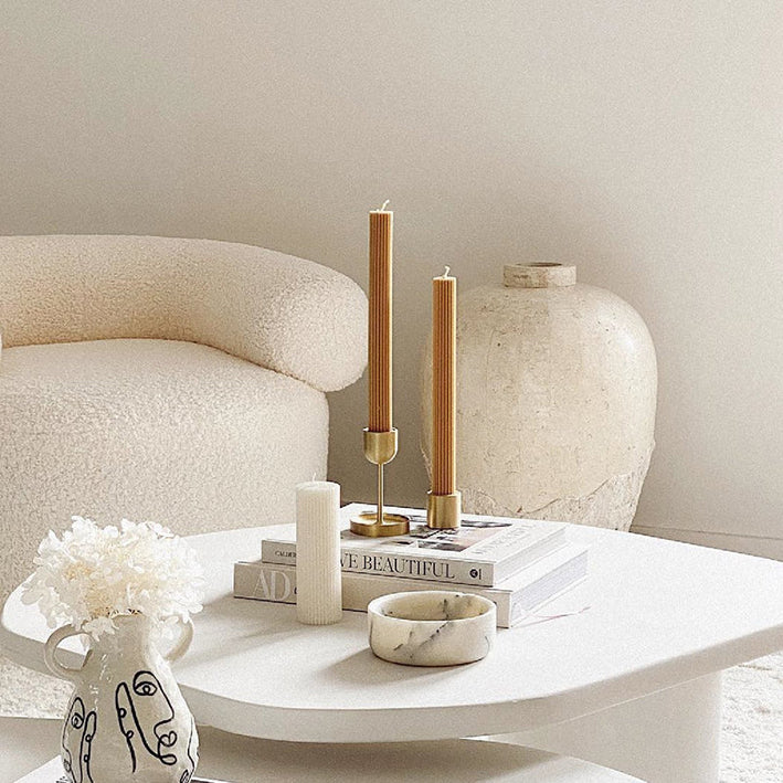 Column candleholder brass