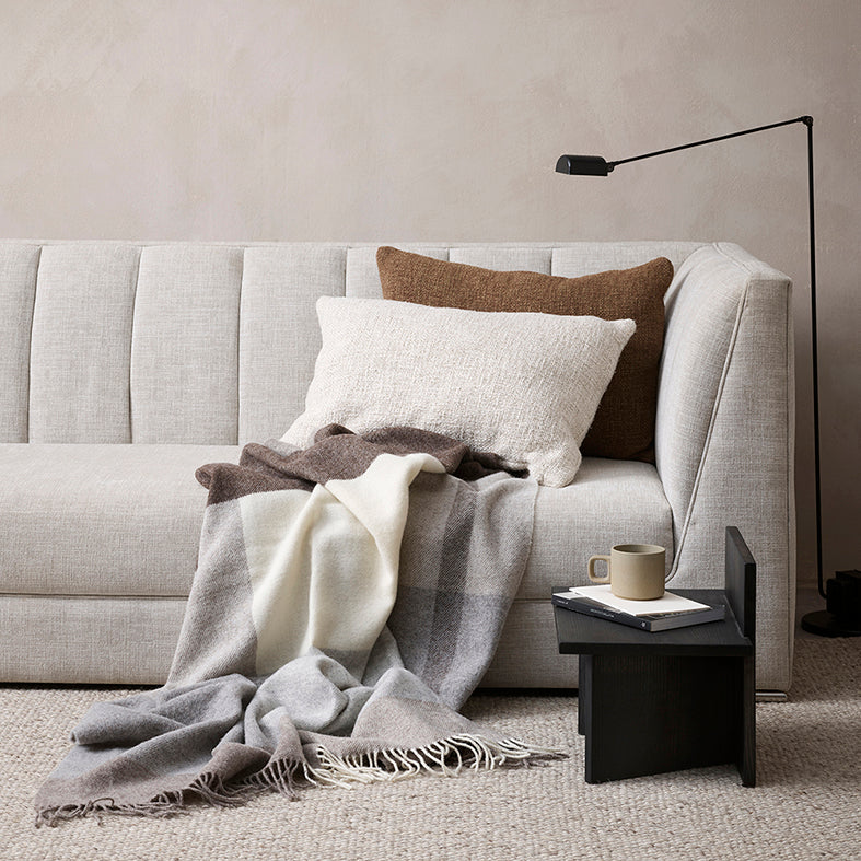 Brunswick wool throw 130 x 180cm fawn
