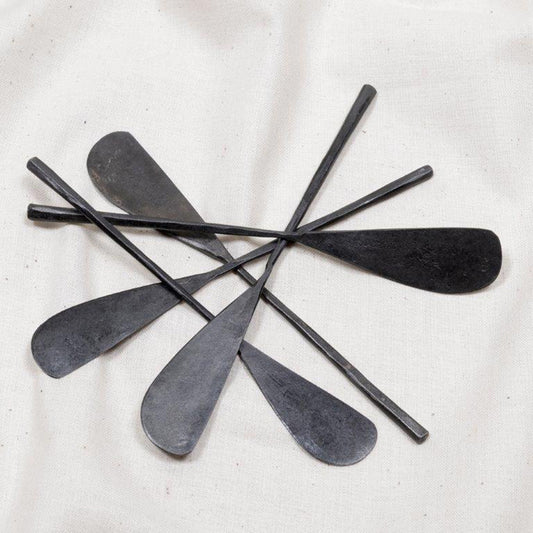 Burnished iron tapas knife black