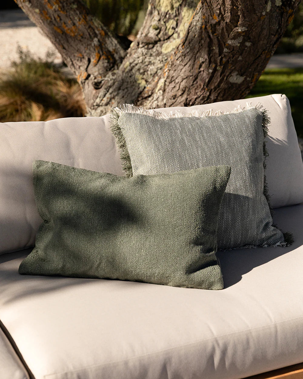 Outdoor Caspian cushion eucalyptus 50cm