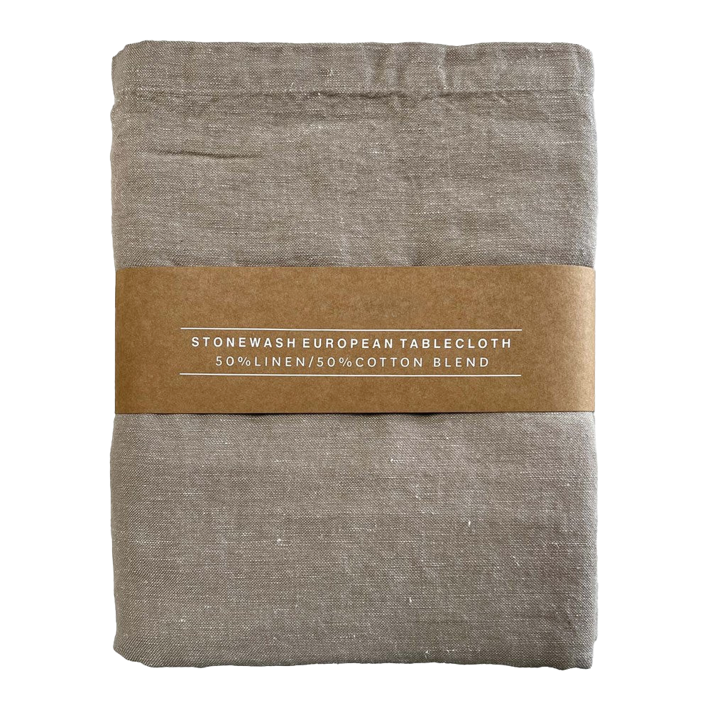 Linen cotton chambray tablecloth natural 260cm