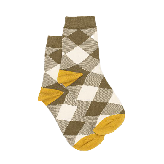 Club check socks chartreuse