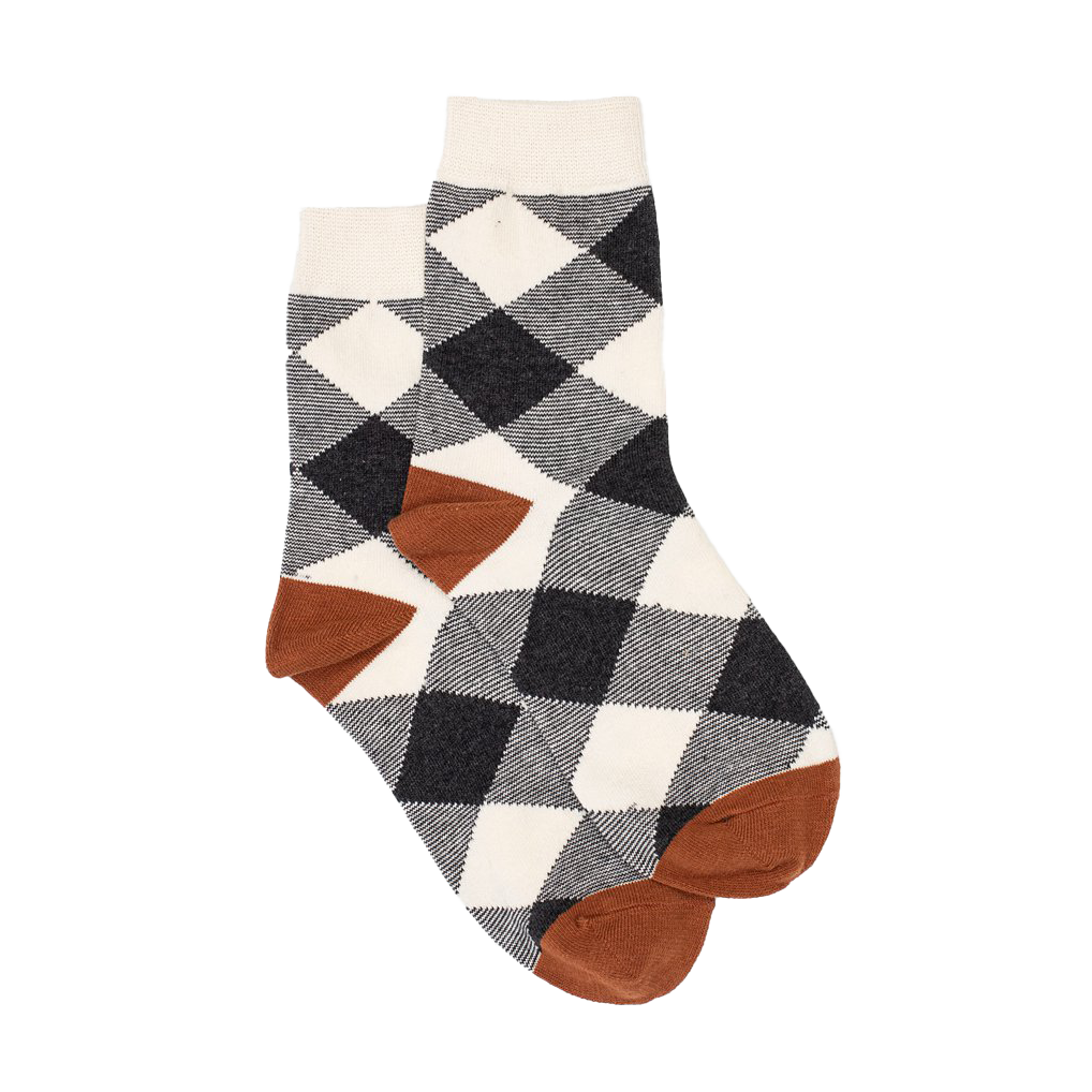 Club check socks toffee