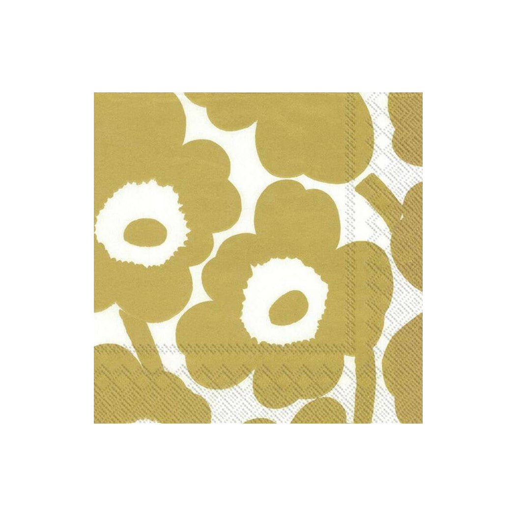 Marimekko unikko cocktail napkins set of 20 white gold