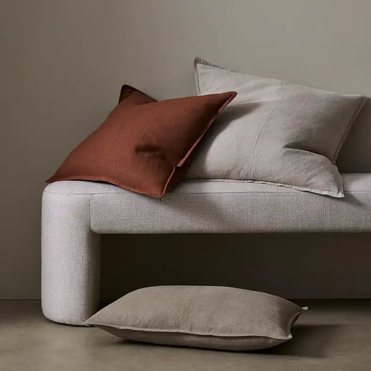 Como linen cushion cover 50cm tobacco