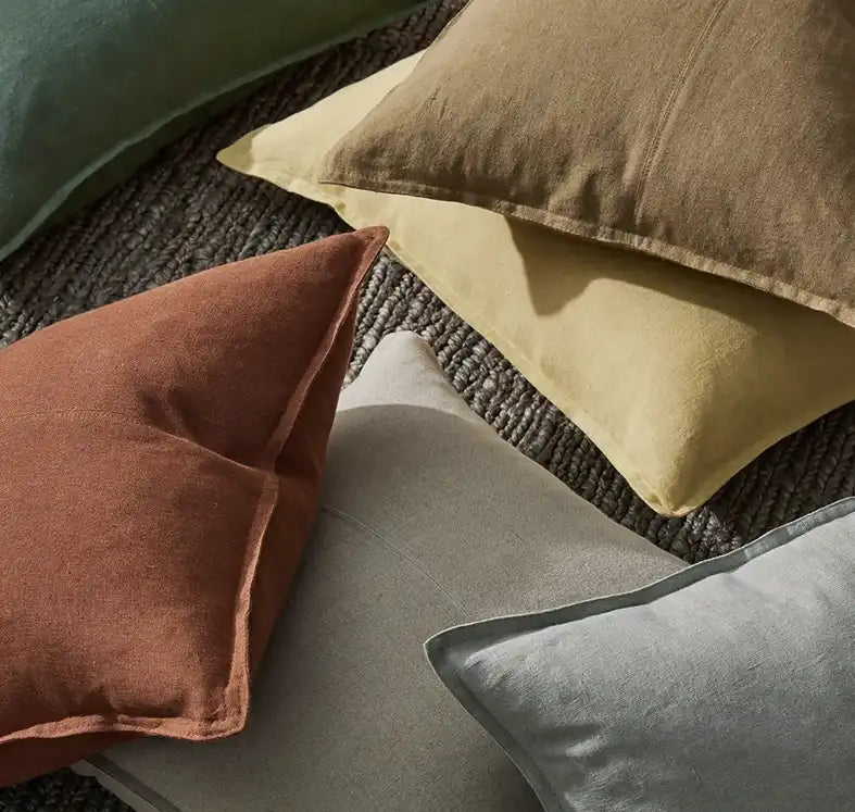 Como linen cushion cover 50cm tobacco