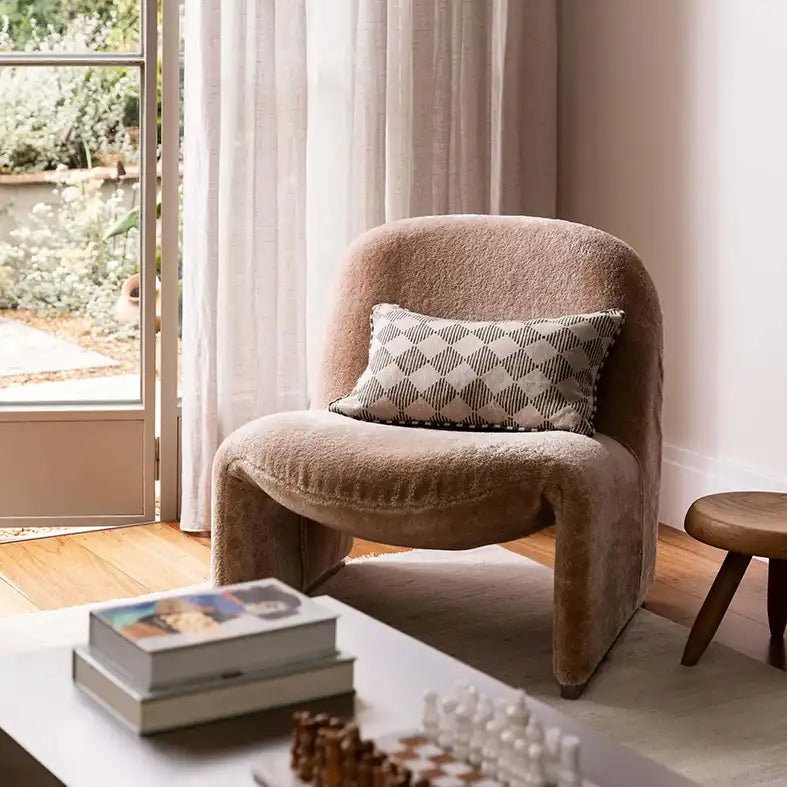 Quinn block print linen cushion cover 30 x 50cm olive