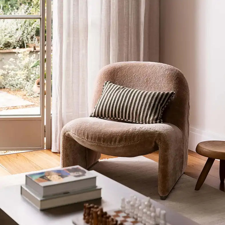 Quinn block print linen cushion cover 30 x 50cm olive