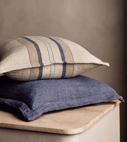 Salma linen cushion cover 50cm ocean