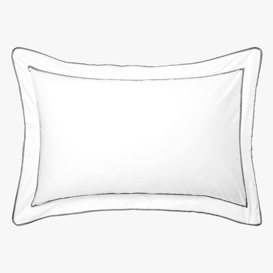 Grosgrain Egyptian cotton pillowcase set white and black