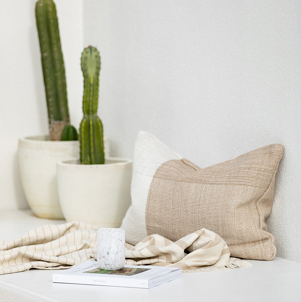 Outdoor Finn cushion 40 x 60cm almond