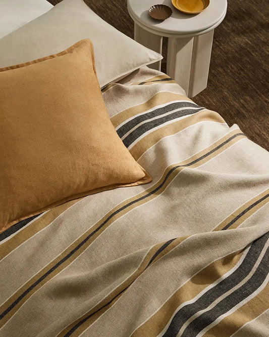 Fiore linen blend cushion cover 50cm honey