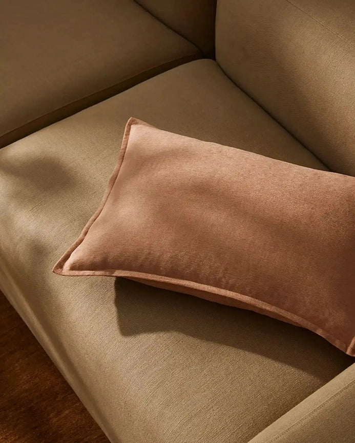 Fiore linen blend cushion cover 50cm clay