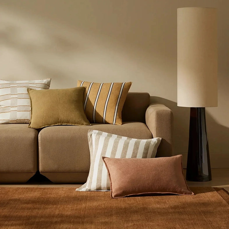 Fiore linen blend cushion cover 60x40cm clay