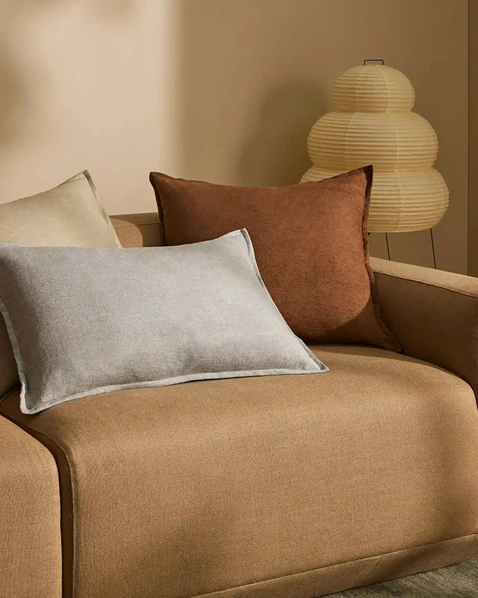 Fiore linen blend cushion cover 50cm toffee