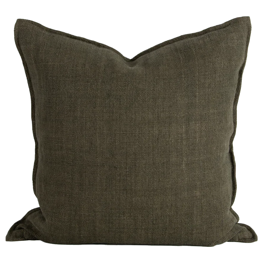 Flaxmill linen cushion cover moss 50cm