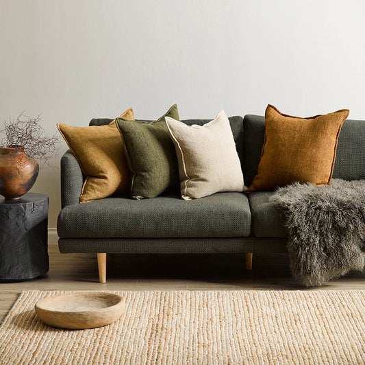 Flaxmill linen cushion cover olive 50cm