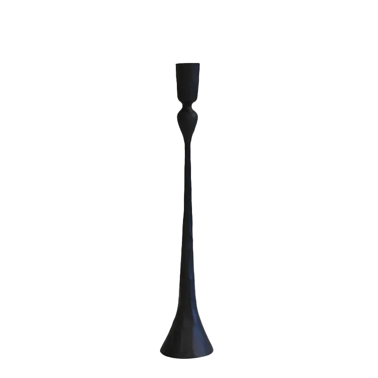 Fluted hand forged candlestick 35cm high