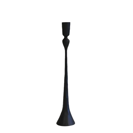 Fluted hand forged candlestick 35cm high