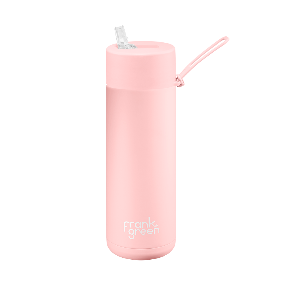 Frank Green drink bottle with straw lid 595ml blushed
