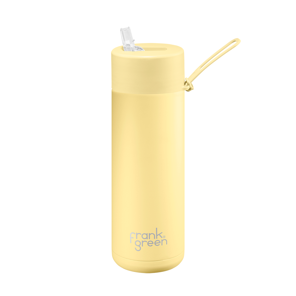Frank Green drink bottle with straw lid 595ml buttermilk