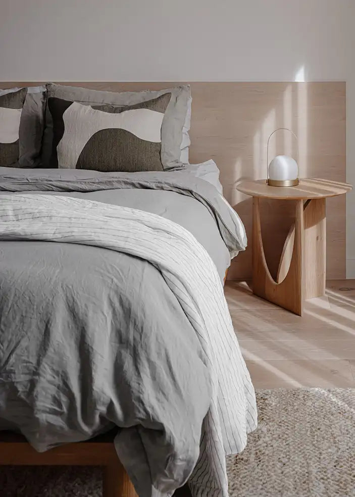 Oak geometric side table natural 50cm