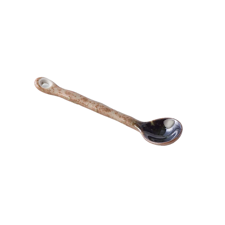 Porcelain speckled glazed spoon 12cm