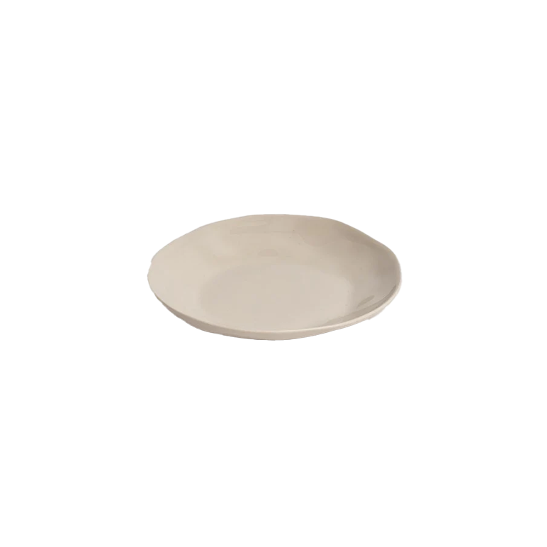 Ceramic organic shaped round dish cashmere 13cm