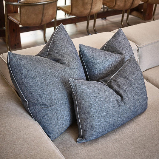 Halcyon linen cushion cover ink 50cm