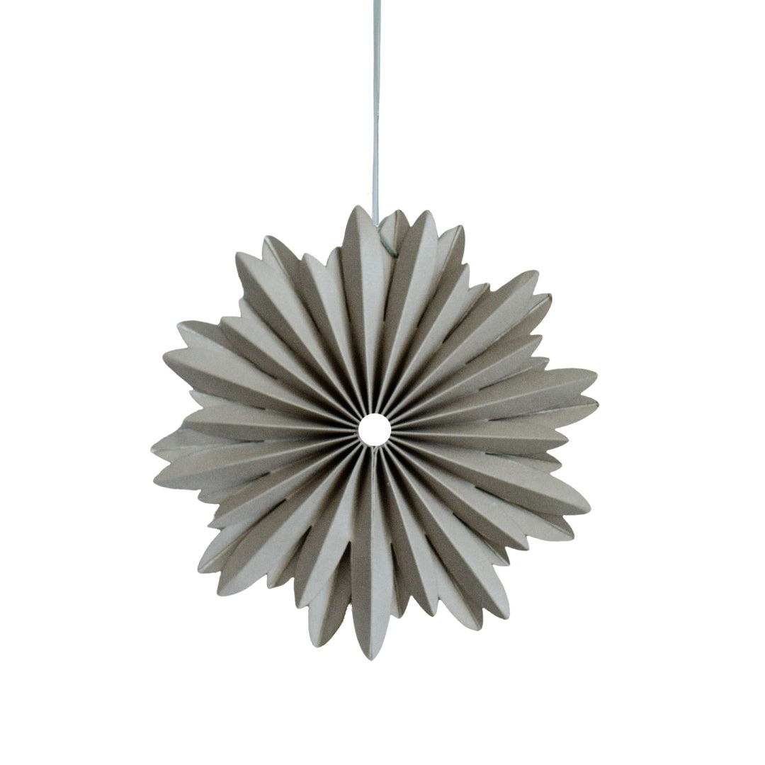 Hanging paper star ornament linen