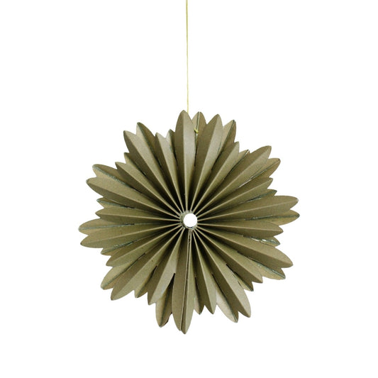 Hanging paper star ornament olive