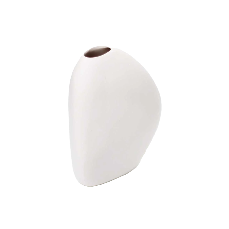 Ceramic bud vase white medium