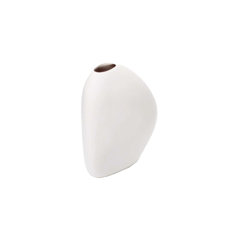 Ceramic pod bud vase white