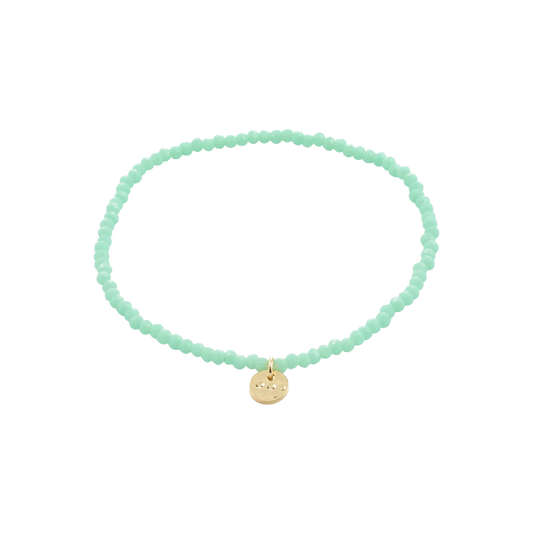 Glass bead bracelet mint green