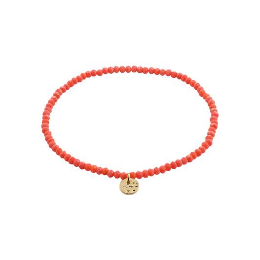 Glass bead bracelet coral