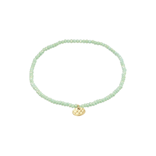 Glass bead bracelet pale green