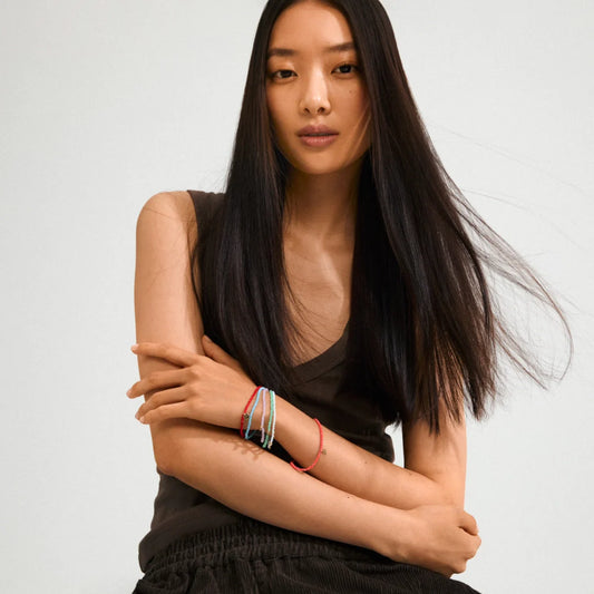 Glass bead bracelet sky blue