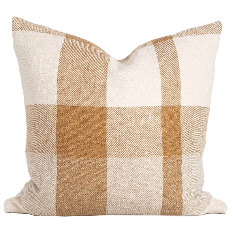 Jefferson plaid cushion cover 55cm cumin