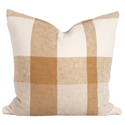 Jefferson plaid cushion cover 55cm cumin