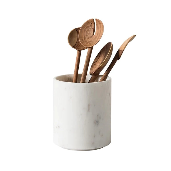 Large marble utensil holder