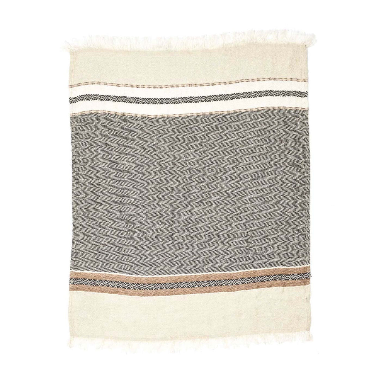 Belgium linen hand towel beeswax stripe