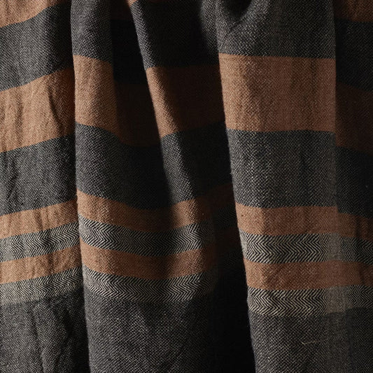 Belgium linen hand towel black stripe