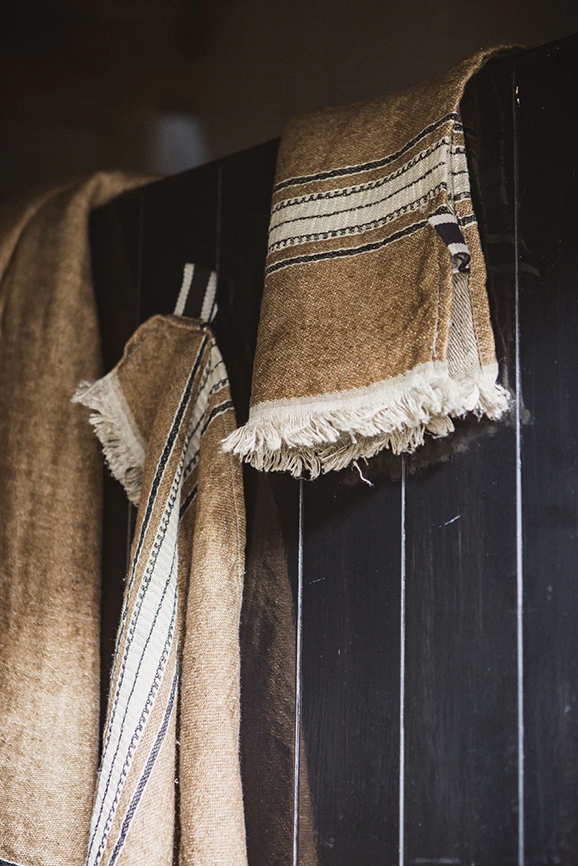Belgian linen hand towel bruges stripe