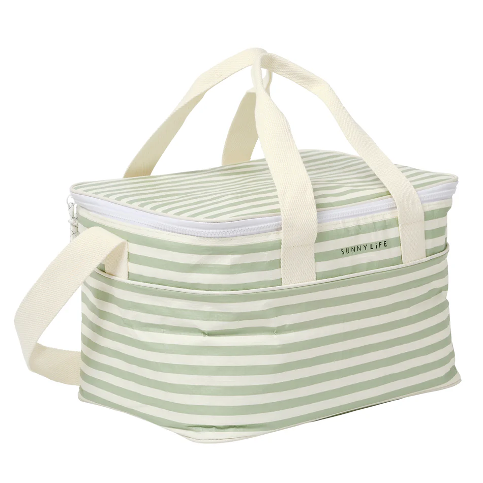 SunnyLife cooler bag sea sage stripe