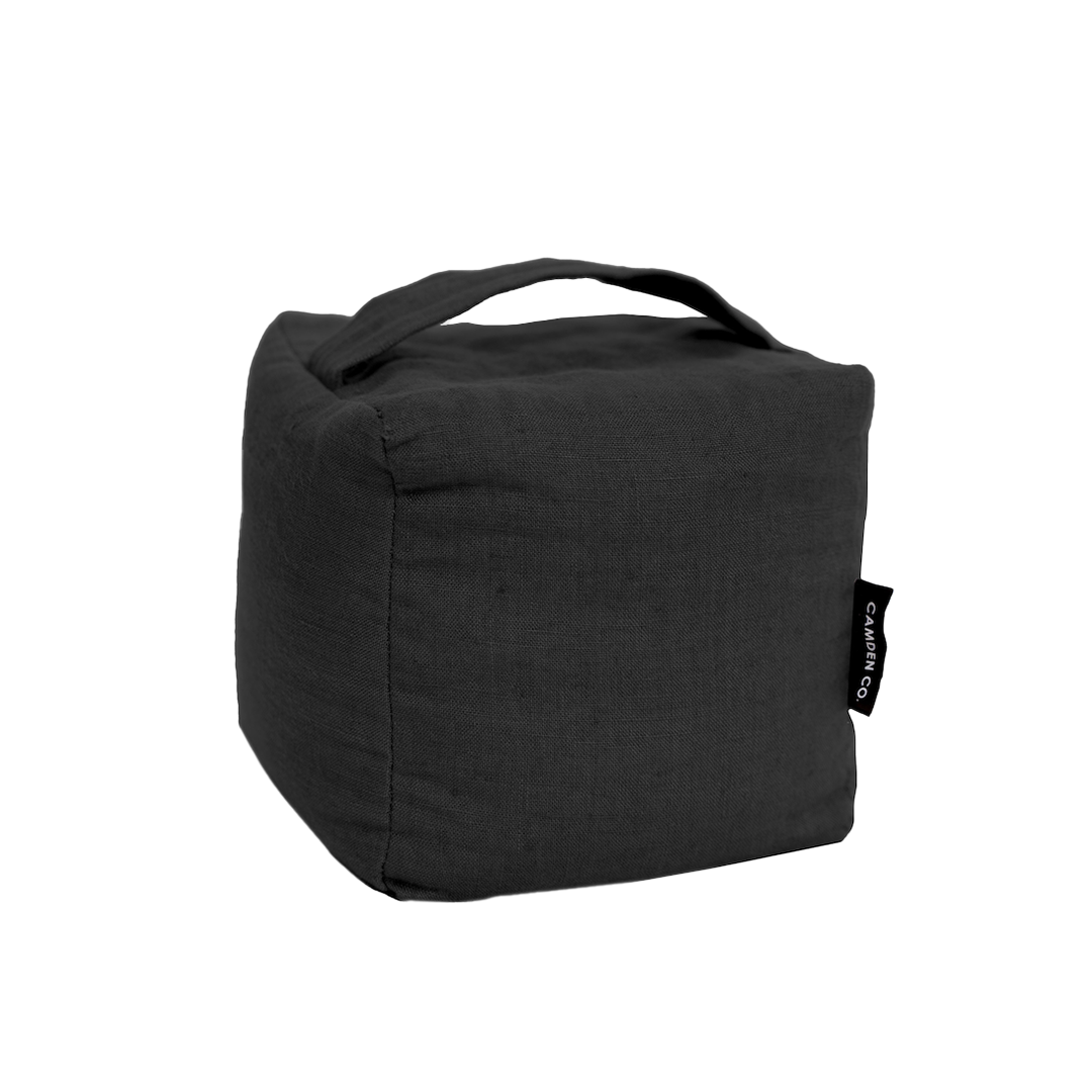 Linen door stop black