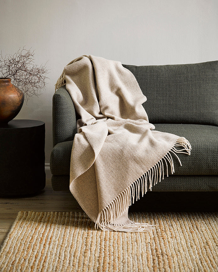 Littano merino blend throw oatmeal 130 x 180cm