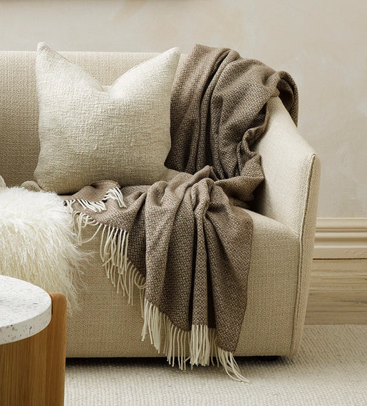 Littano merino blend throw carob 130 x 180cm