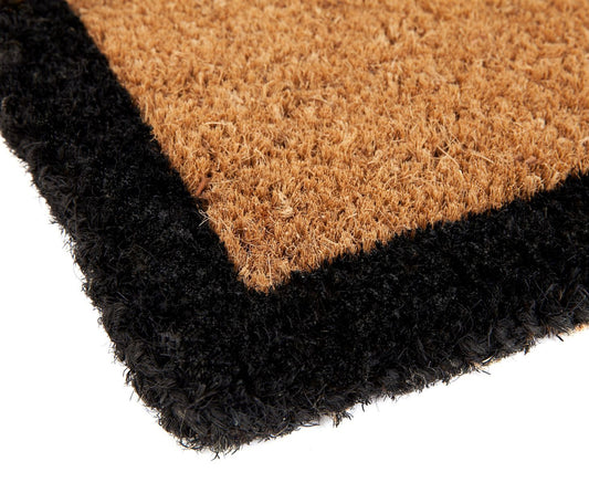 Long coir door mat with black border 120cm
