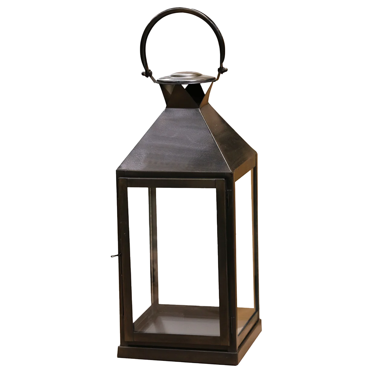 Tall stainless steel lantern bronze 55cm