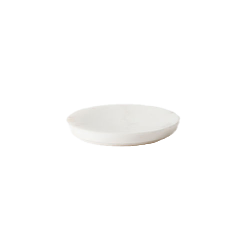 Round marble soap dish white